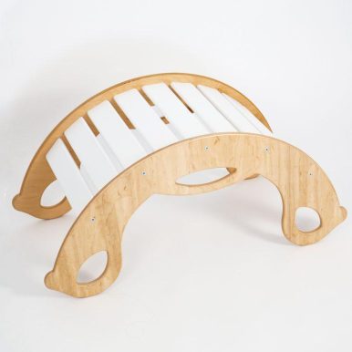 Ξύλινη κούνια SwingMe Montessori – Φυσικό ξύλο / Λευκό